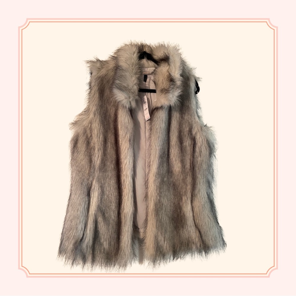 WHBM Faux Fur Vest NWT